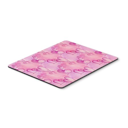 CAROLINES TREASURES Watercolor Hot Pink Hearts Mouse Pad, Hot Pad or Trivet BB7564MP